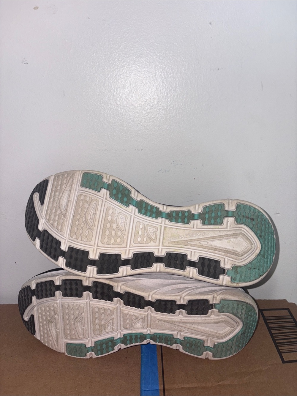 Skechers D'LUX Walker Black with Teal Accent Slip-On Sneakers - Picture 5 of 5